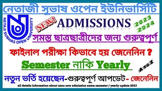 NSOU UG New Admission 20232024 Important Update  Netaji Subhas Open University  New Admission [upl. by Hussar]