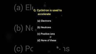 Cyclotron is used to accelerate  Physics MCQ for all competitive exams shorts physics [upl. by Onirefez658]