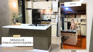 MESADA DE PORCELANATO LÍQUIDO SOBRE MDF PASO A PASO 🙏🏻  INUNDAMOS LA COCINA 😱 CAP3 [upl. by Vashtia]