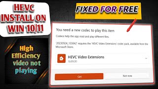 HEVC Video extension for window 1011  How To Install HEVC Codec on Windows Free  HEVC Codec [upl. by Eidnahs480]