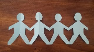 How to Make a Paper Family  Chain of People  Doll chain [upl. by Reve513]