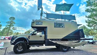 Erik built his Own Earth Roamer F550 Custom Camper with 6 Hammocks amp Rooftop Patio [upl. by Quick]