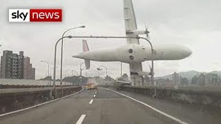 Taiwan Plane Crash Passenger Jet Hits Bridge [upl. by Drofkcor433]