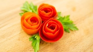 How To Make Tomato Rose Garnish [upl. by Care522]