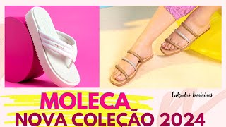 MOLECA NOVA COLEÇÃO 2024 SANDÁLIAS RASTEIRAS PAPETES TENDÊNCIA E SAPATILHAS FEMININAS  MODA VERÃO [upl. by Nyluqcaj]