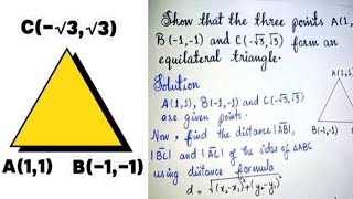 Show That The Following Points Form An Equilateral Triangle  Equilateral Triangle  Class 9 Maths [upl. by Sublett]