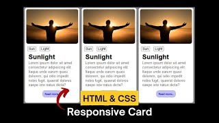 Responsive Card Using HTML amp CSS  Creating Responsive Card in HTML CSS [upl. by Siladnerb]