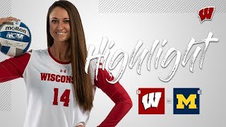 Wisconsin Volleyball  Highlights vs Michigan [upl. by Snowman771]