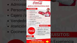 Avisos de trabajo publicados hoy  Convocatoria de trabajo en COCACOLA 2023 [upl. by Nnahgaem]