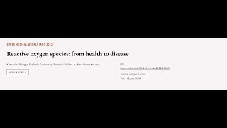 Reactive oxygen species from health to disease  RTCLTV [upl. by Llenel]