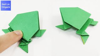 Easy Origami Jumping Frog Tutorial  How To Make a Paper Jumping Frog with one paper [upl. by Ecile496]