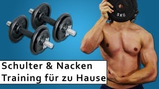 Nacken und Schultertraining zuhause  effektiver Kurzhantel Trainingsplan [upl. by Lashond]