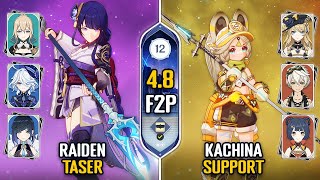 F2P C0 Raiden Taser amp C0 Kachina Navia Support Team  Spiral Abyss 48 Floor 12  Genshin Impact [upl. by Zetnas156]