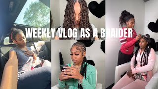 WEEKLY BRAIDER VLOG chit chat  cleaning working big backing [upl. by Ailugram685]