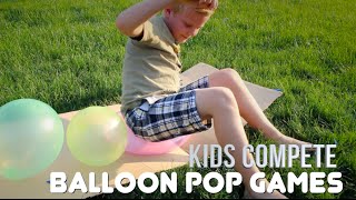 BALLOON POPPING CHALLENGES  Kids Compete [upl. by Laira387]