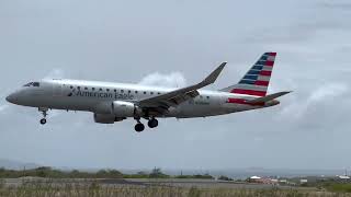 American Eagle Embraer E175 Landing in Anguilla [upl. by Peedsaj]