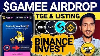 GAMEE Airdrop WAT Tokan TGE Date Withdrawal Invest Binance or Animoca Biggest then Hamster [upl. by Ahsoek]