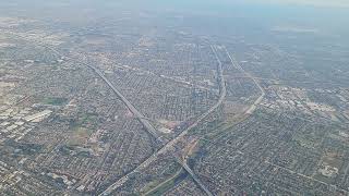 LAX airport landing Left view RWY 25L early evening aviation [upl. by Whitelaw]