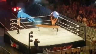 Seth Rollins suffers knee injury at WWE Live Event in Dublin Ireland [upl. by Kilam]