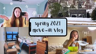 spring 2021 movein vlog  freshman dorm tour  tufts university 🐘💙 [upl. by Dnaltruoc]