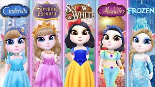 My Talking Angela 2  Disney Princesses  new update  Cosplay [upl. by Kesley]