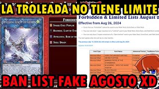 Banlist Fake TCG Agosto Hasta Donde Llega Alquien Para Trolear xD YuGiOh TeamSetoX [upl. by Nehte]