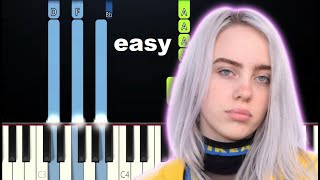 Billie Eilish  Halleys Comet EASY Piano Tutorial [upl. by Alrick5]