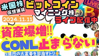 20241111月米国株マイニング株Live🎤仮想通貨関連株の注目度が爆増ビットコインは最高値更新を続けているがバブルの初動なのかって話🐥【COIN、MSTR、MARA】【ムクエナガ】 [upl. by Franzoni]