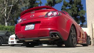 RX8 Racing Beat REV8 Exhaust Cat Back  Twin Tips [upl. by Ymiaj]