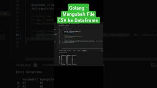 Golang  Mengubah CSV ke DataFrame golang golangtutorial backenddeveloper [upl. by Nittirb]