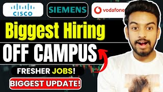 Cisco Siemens Vodafone Biggest Hiring  OFF Campus Drive For 2025 2024 2023 Batch  Fresher Jobs [upl. by Ettesel608]