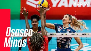 OSASCO 1 X 3 MINAS  MELHORES MOMENTOS  SEMIFINAL DA SUPERLIGA DE VÔLEI FEMININO  sportv [upl. by Aleafar]