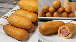 American Corn Dogs Easy Recipe [upl. by Alecram]