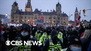 What protests in Ottawa are like as Canadian police try to end border blockade [upl. by Jenne]