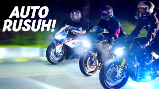 R1M vs Ninja H2R amp S1000RR Night Ride [upl. by Aihsak]