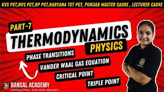 Thermodynamics Physics Part 7  Phase Transitions Vander Waal Gas Equation Critical amp Triple Point [upl. by Annyahs]