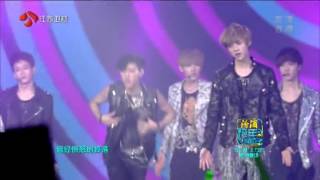 Fancam 121231 EXOM Two Moons amp History  Jiangsu Satellite TV New Years Eve Concert [upl. by Oderfla]