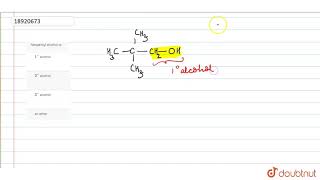 Neopentyl alcohol is [upl. by Ssegrub295]