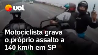 Motociclista em SP grava o próprio assalto durante perseguição em alta velocidade Você vai morrer [upl. by Naginarb]