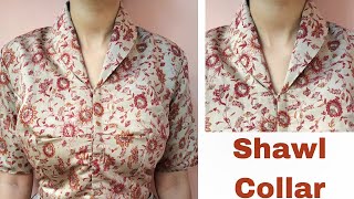 How to properly sew a shawl collar blouseshawl collar tutorial [upl. by Whale]