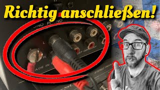 🛠️ HOW TO Plattenspieler RICHTIG anschließen für ANFÄNGER howto reparieren [upl. by Noteek]