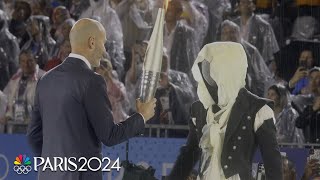 French President Emmanuel Macron opens the 2024 Paris Olympic Games  NBC Sports [upl. by Nasho]