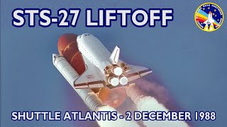 STS27 Liftoff  Two Cameras 30 fps HD 19881202  Atlantis Space Shuttle [upl. by Gaspar]