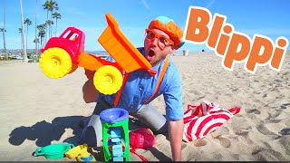 Blippi Learns Colors amp Counting at The Beach  Fun Educational Videos For Kids [upl. by Drhacir]