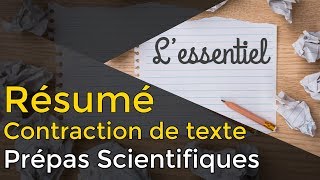 Réussir son RÉSUMÉ  CONTRACTION DE TEXTE  Prépa Scientifique [upl. by Edak]