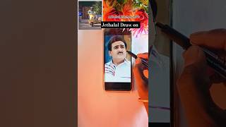 TMKOC Jethalal draw on plastic thaili shorts art jethalal tmkoc trending RahulParmarArts [upl. by Neemsay]