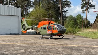 Bundeswehr  Landung Airbus H145M LUH SAR  7705  Baden Airpark [upl. by Ardnikat]