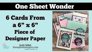 Make 6 Cards Using a One Sheet Wonder [upl. by Arbmat]