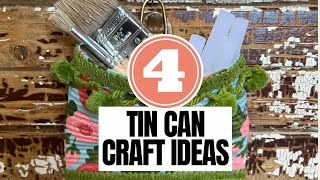 TIN CAN CRAFT IDEAS  DIY SMASHED WALL POCKETS  TRASH TO TREASURE [upl. by Newell]