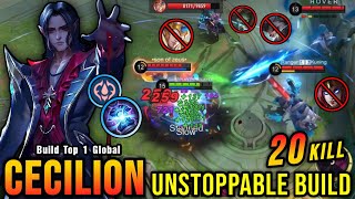 20 Kills No Death Unstoppable Cecilion Build Insane Lifesteal  Build Top 1 Global Cecilion  MLBB [upl. by Dronel]